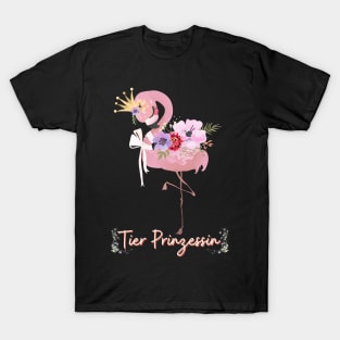 Flamingo Tier Prinzessin Blumen Süß T-Shirt